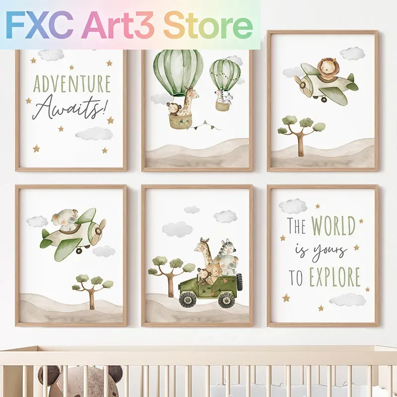 Baby Nursery Giraffe - 1 pièce, affiches d'animaux en forme