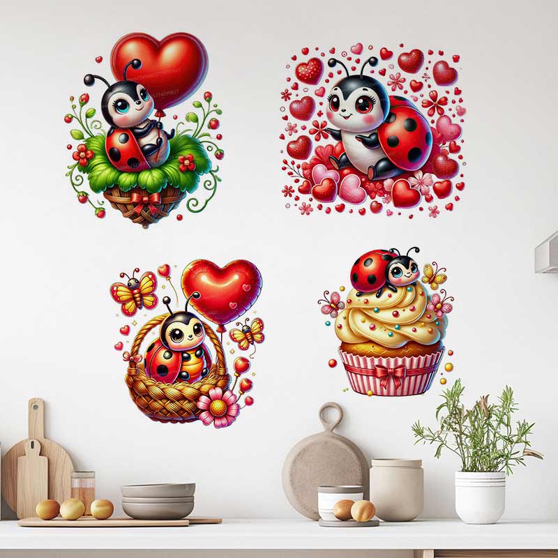 Baby Nursery Mural Wallpaper - Autocollant mural en forme de coccinelle