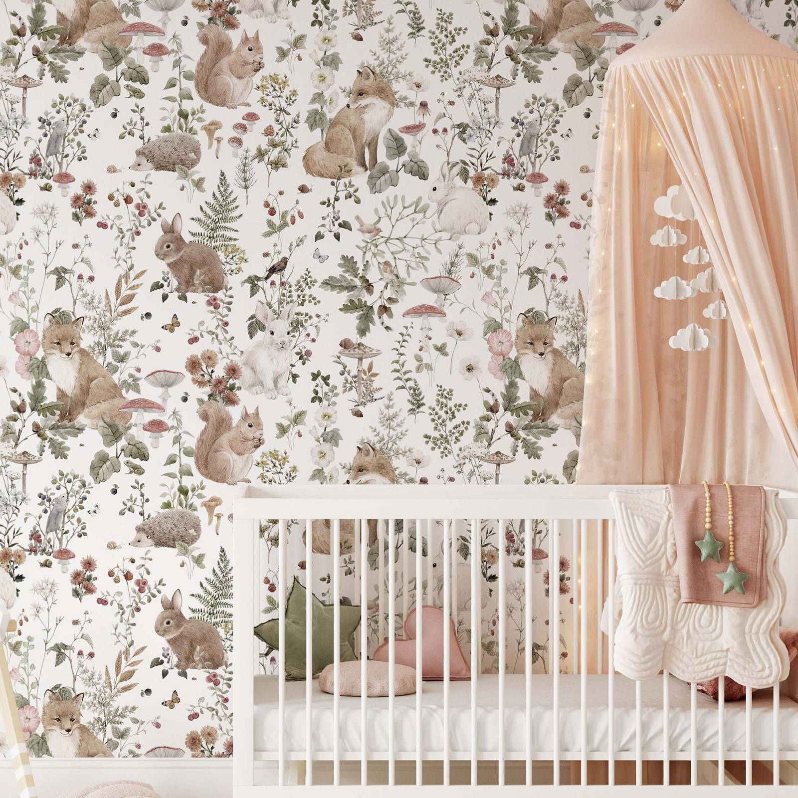Baby Nursery Mural Wallpaper - Papier peint à grande échelle motif