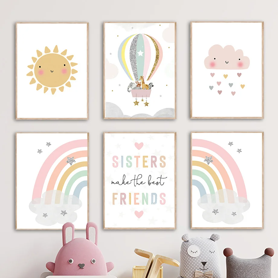 Baby Nursery Girl - Affiches et impressions nordiques pour chambre