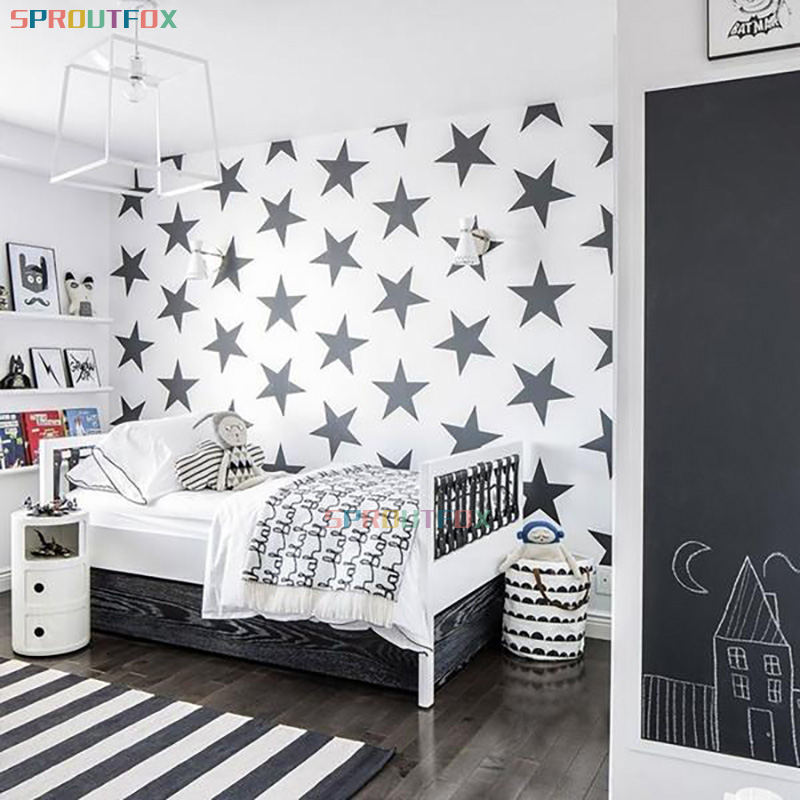 Baby Nursery Mural Wallpaper - Autocollant en vinyle de grandes étoiles,