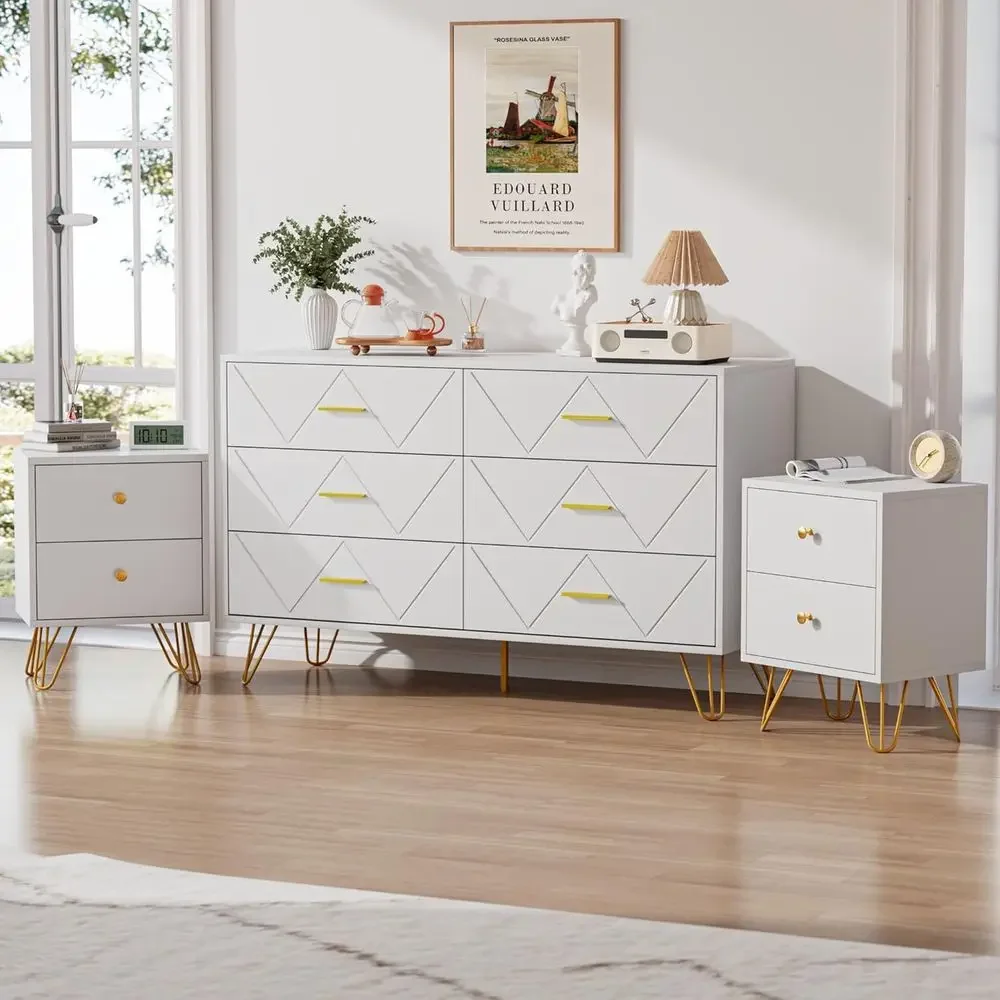 Drawer Dresser White - Ensemble de chambre à coucher blanc