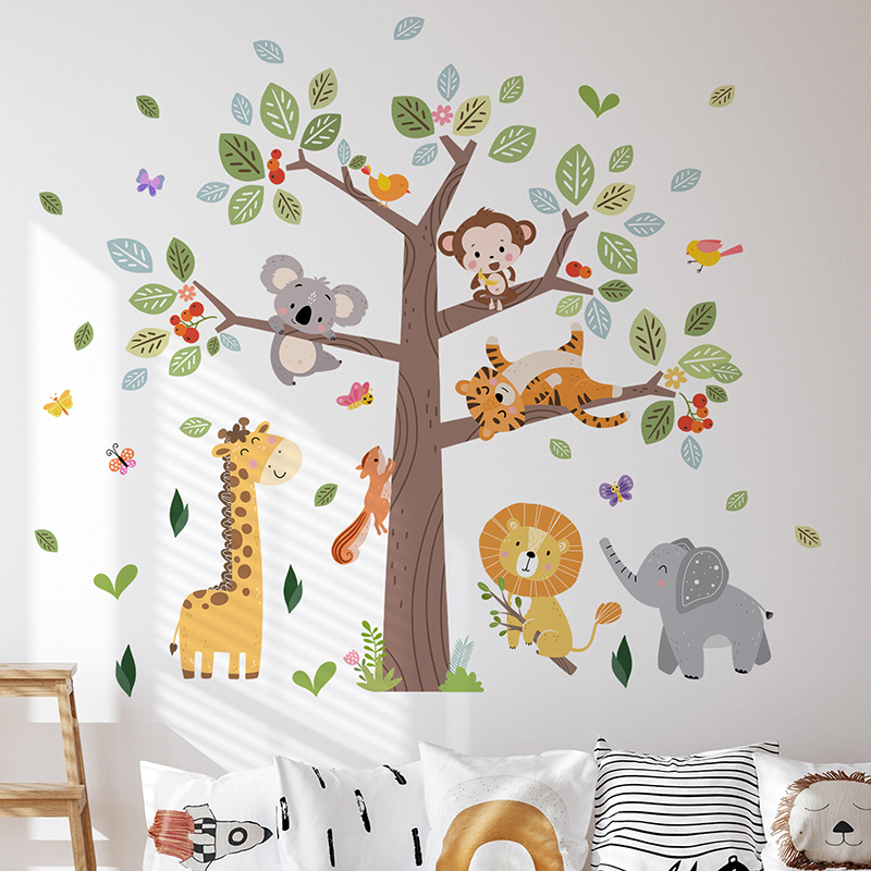Baby Nursery Jungle Wallpaper - Grand autocollant mural en vinyle avec