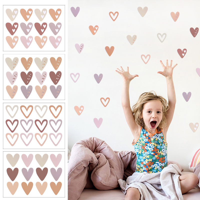 Baby Nursery Mural Wallpaper - Autocollant mural Lovely Hearts Ins pour