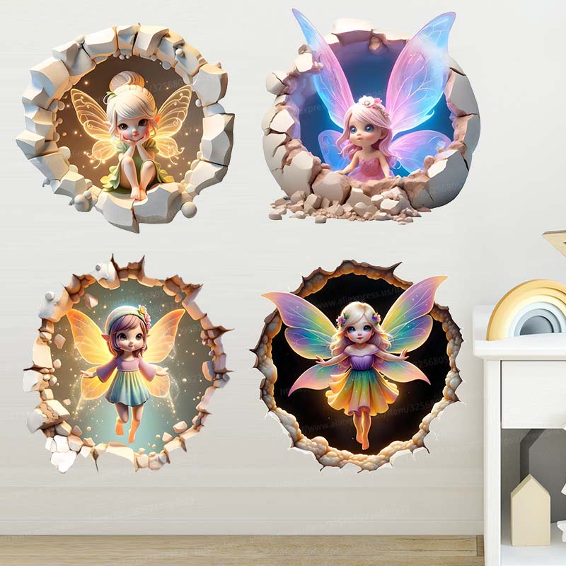 Baby Nursery Mural Wallpaper - Autocollant Mural papillon féerique, décoration murale