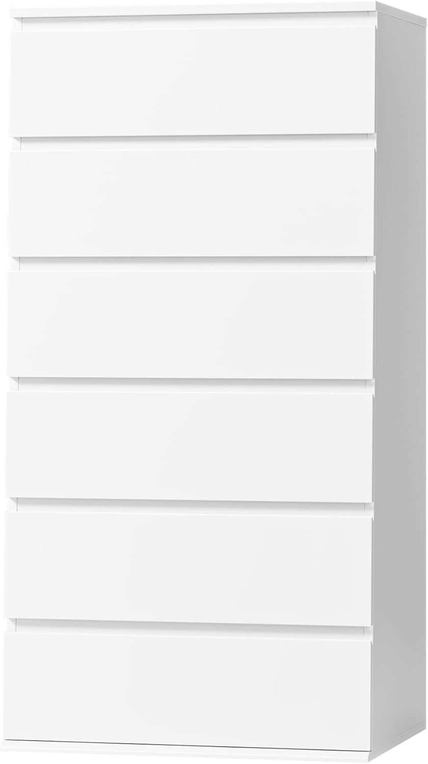 Drawer Dresser White - Commode haute moderne en bois blanc
