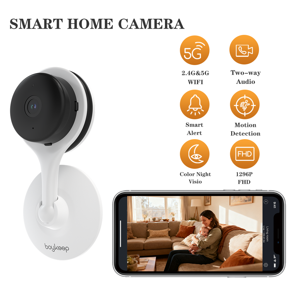 Baby Nursery Camera - Boykeep Baby Monitor 1296P FHD 2.4G/5G