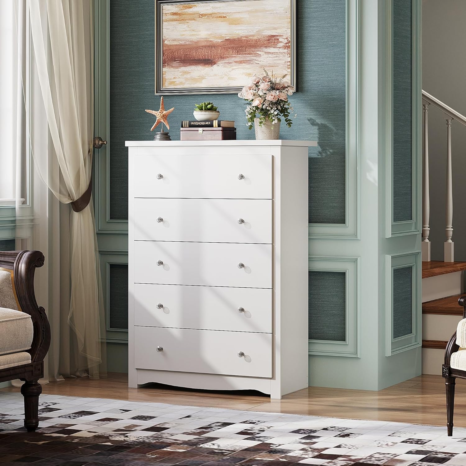 Commode blanche pour chambre à - Drawer Dresser White avis et prix