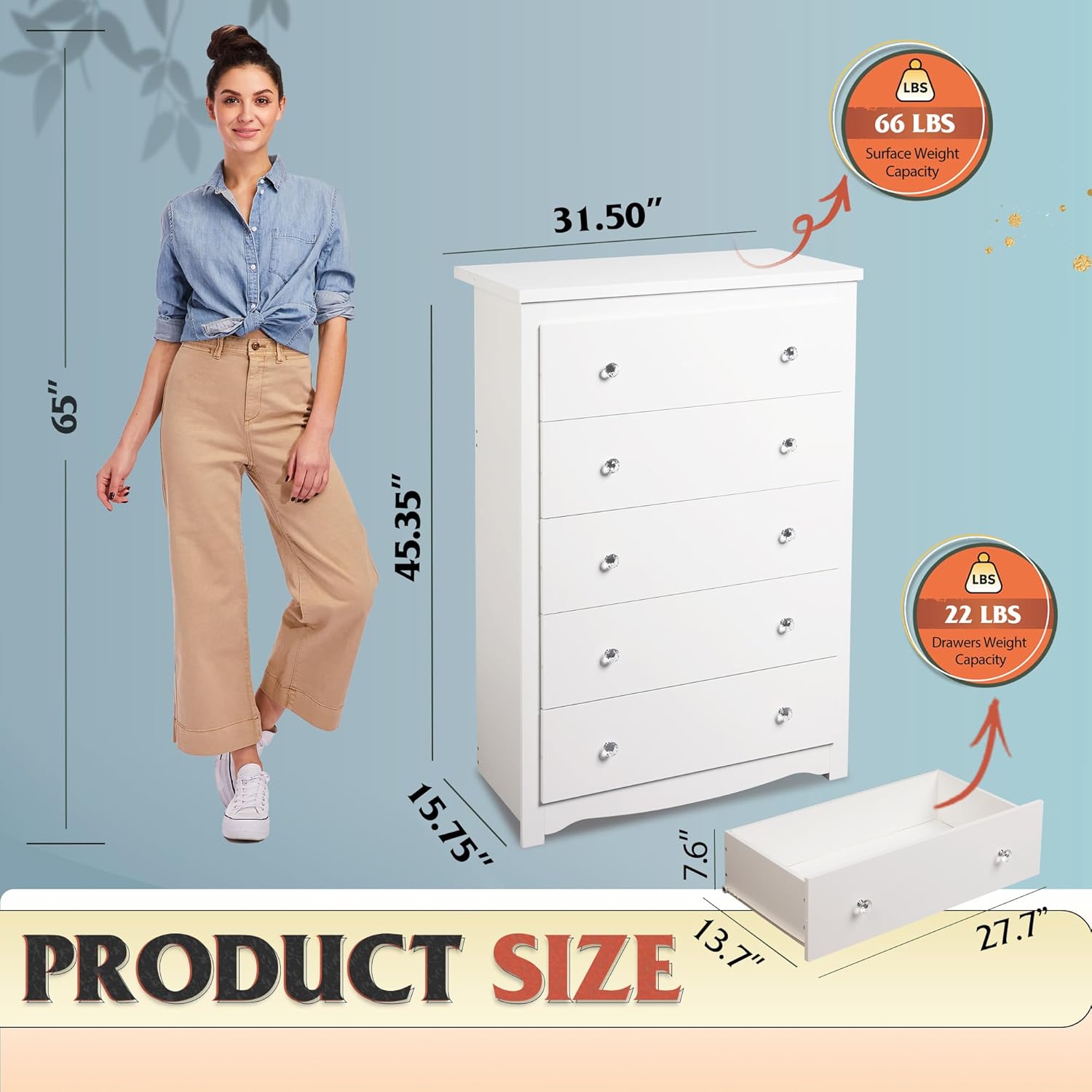 Commode blanche pour chambre à - Drawer Dresser White avis et prix