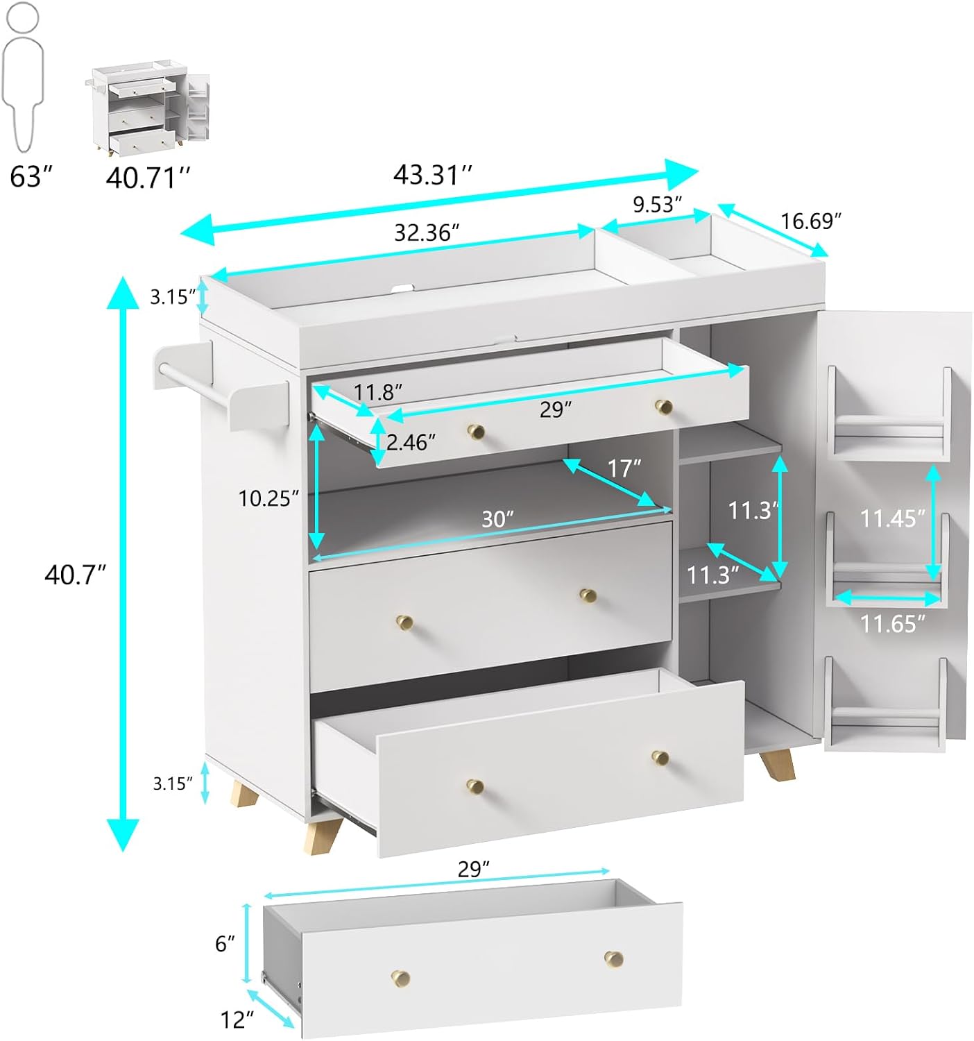 Table à langer pour bébé, stat - Baby Nursery Shelves avis et prix