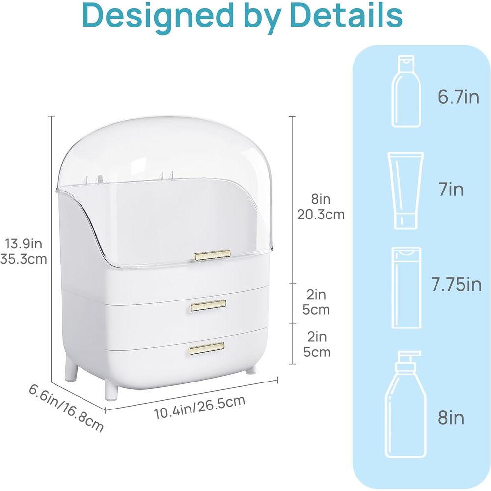 Organisateur de maquillage et  - Drawer Dresser White avis et prix