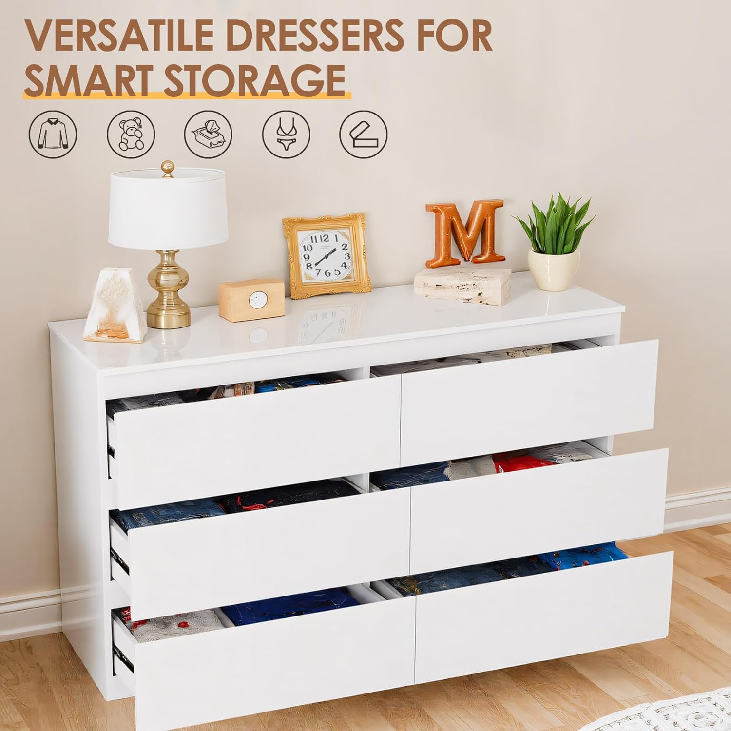 Commode en bois blanc pour cha - Drawer Dresser White avis et prix
