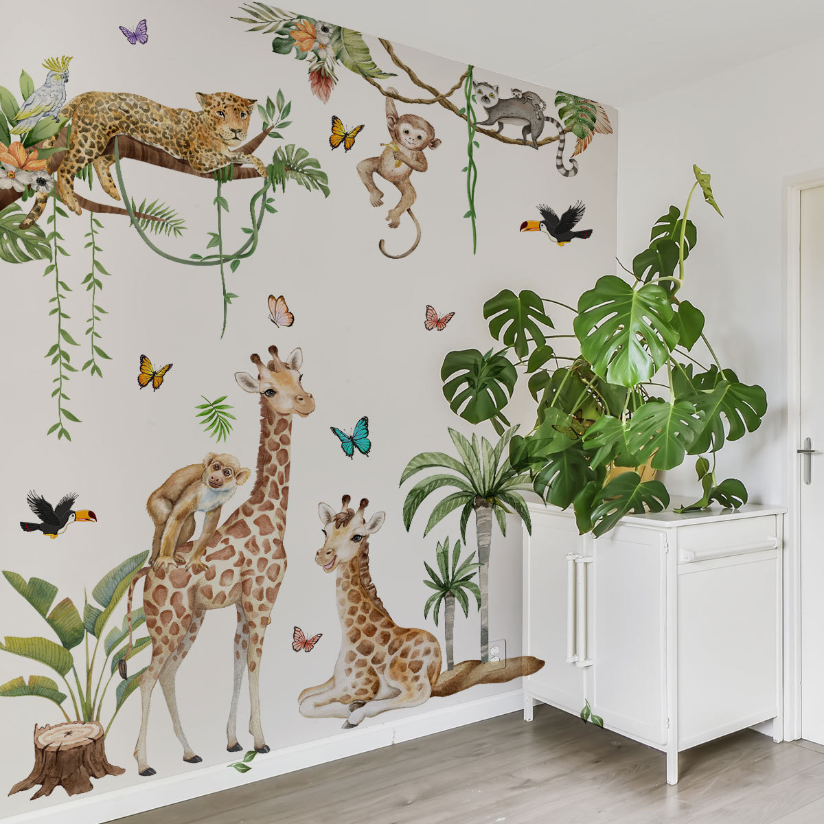 Grand autocollant mural animau - Baby Nursery Jungle Wallpaper avis et prix