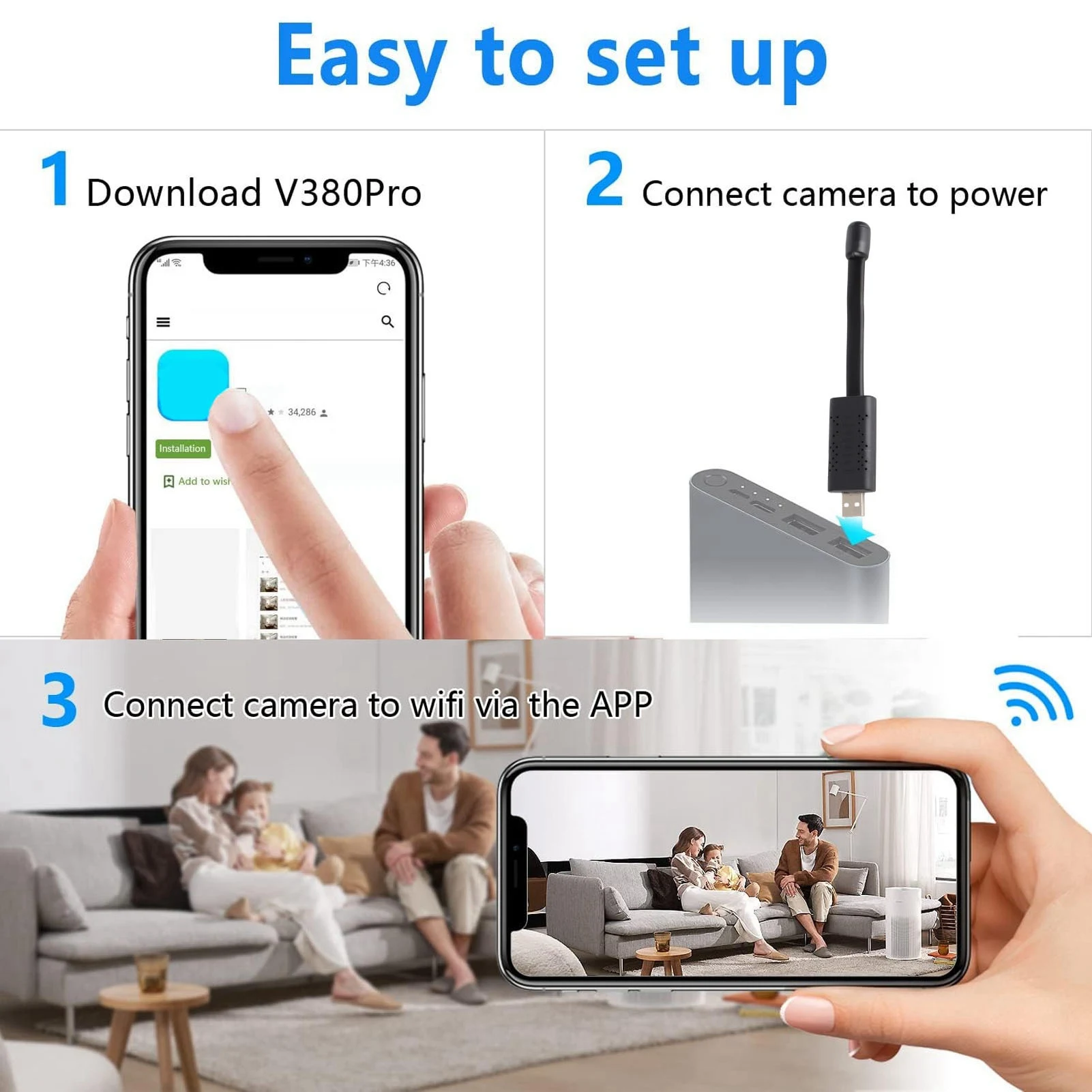 Caméra de sécurité WiFi USB 10 - Baby Nursery Camera avis et prix