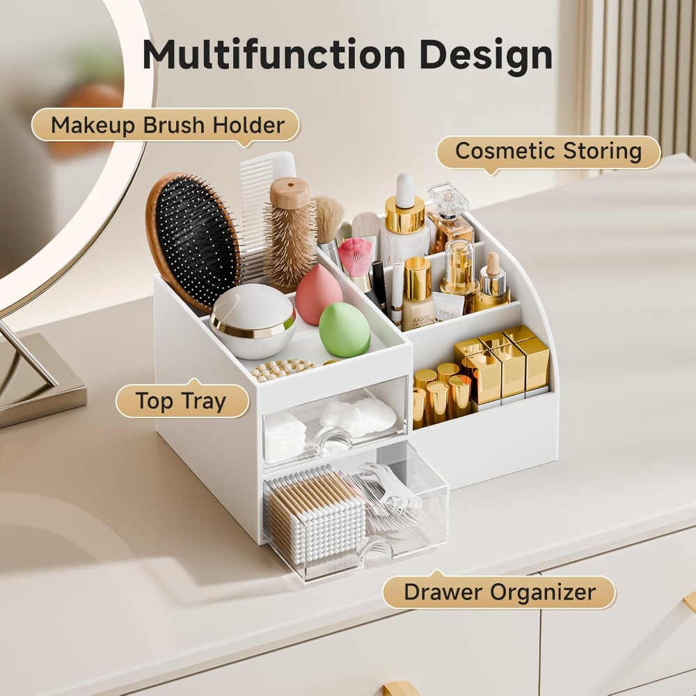 Organisateur de maquillage ave - Drawer Dresser White avis et prix