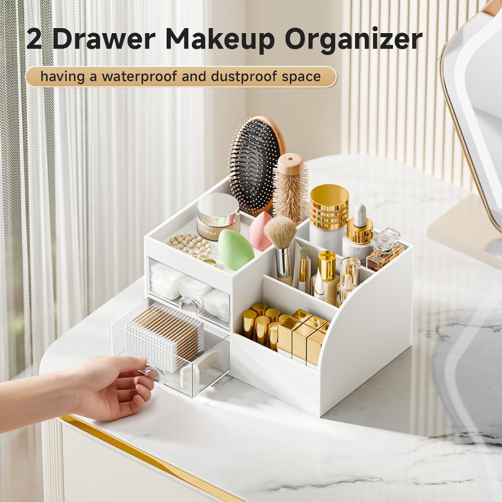 Organisateur de maquillage ave - Drawer Dresser White avis et prix