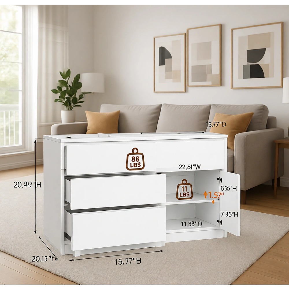 Commode blanche avec 4 tiroirs - Drawer Dresser White avis et prix