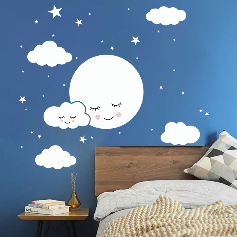 Autocollant Mural étoiles nuag - Baby Nursery Mural Wallpaper avis et prix