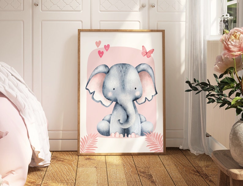 1/3 pièces rose éléphant giraf - Baby Nursery Giraffe avis et prix