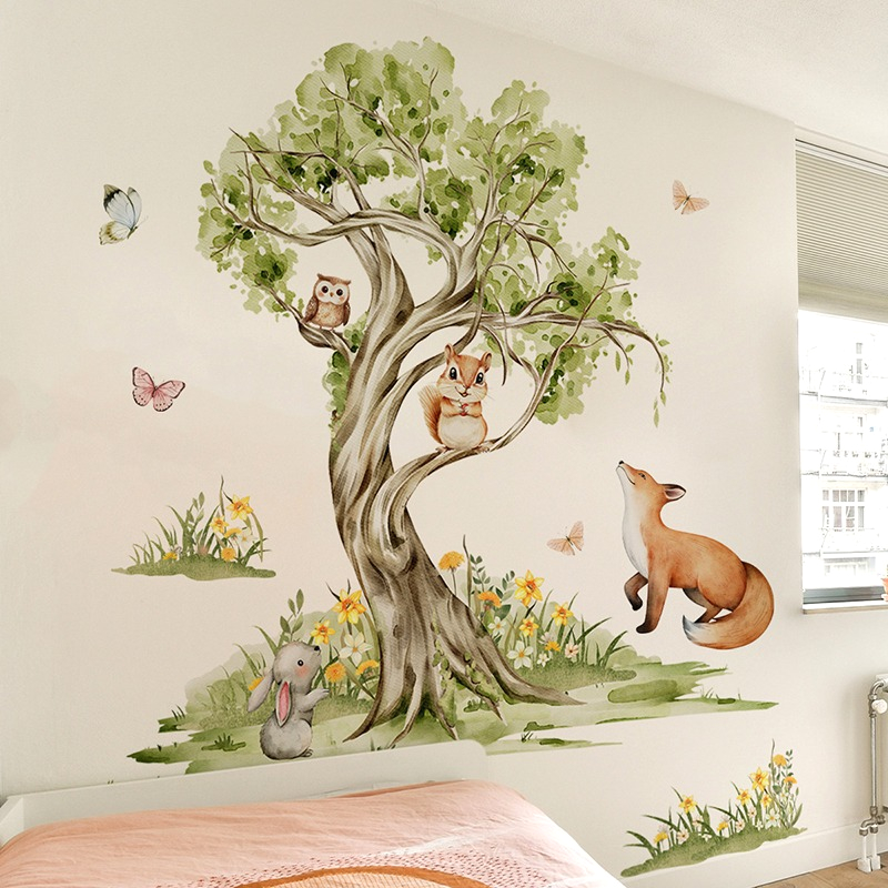 Autocollant mural aquarelle fo - Baby Nursery Jungle Wallpaper avis et prix