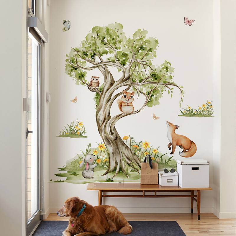 Autocollant mural aquarelle fo - Baby Nursery Jungle Wallpaper avis et prix