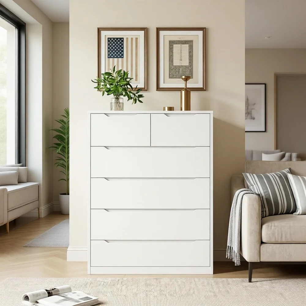 Commode blanche avec 6 tiroirs - Drawer Dresser White avis et prix