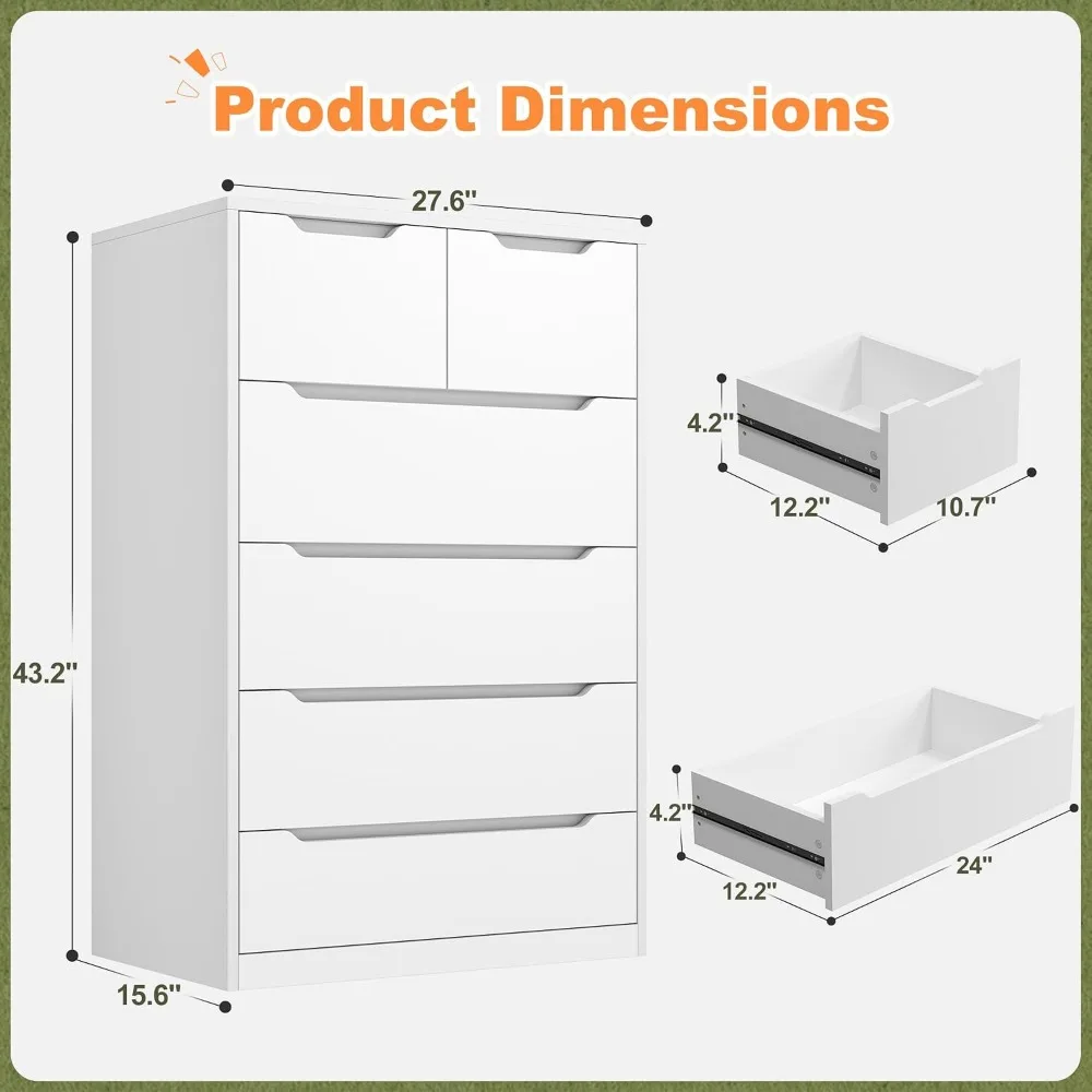 Commode blanche avec 6 tiroirs - Drawer Dresser White avis et prix