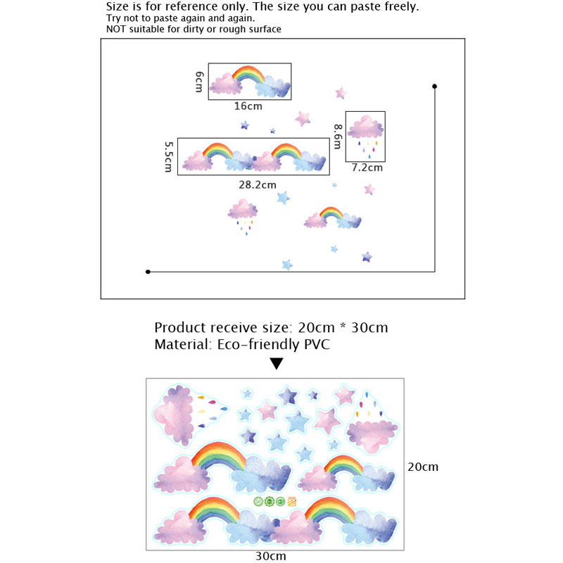 Autocollants muraux nuage arc- - Baby Nursery Mural Wallpaper avis et prix