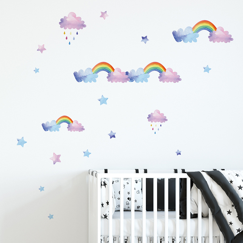 Autocollants muraux nuage arc- - Baby Nursery Mural Wallpaper avis et prix