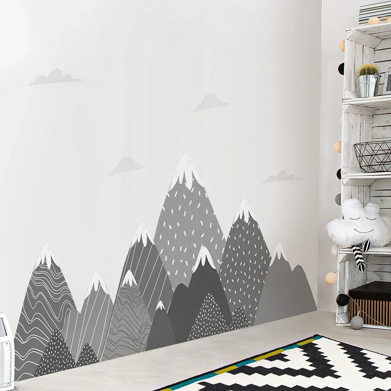 Papier peint Boho gris montagn - Baby Nursery Mural Wallpaper avis et prix