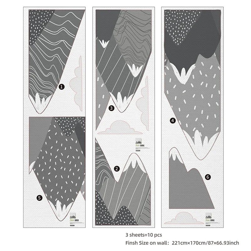 Papier peint Boho gris montagn - Baby Nursery Mural Wallpaper avis et prix