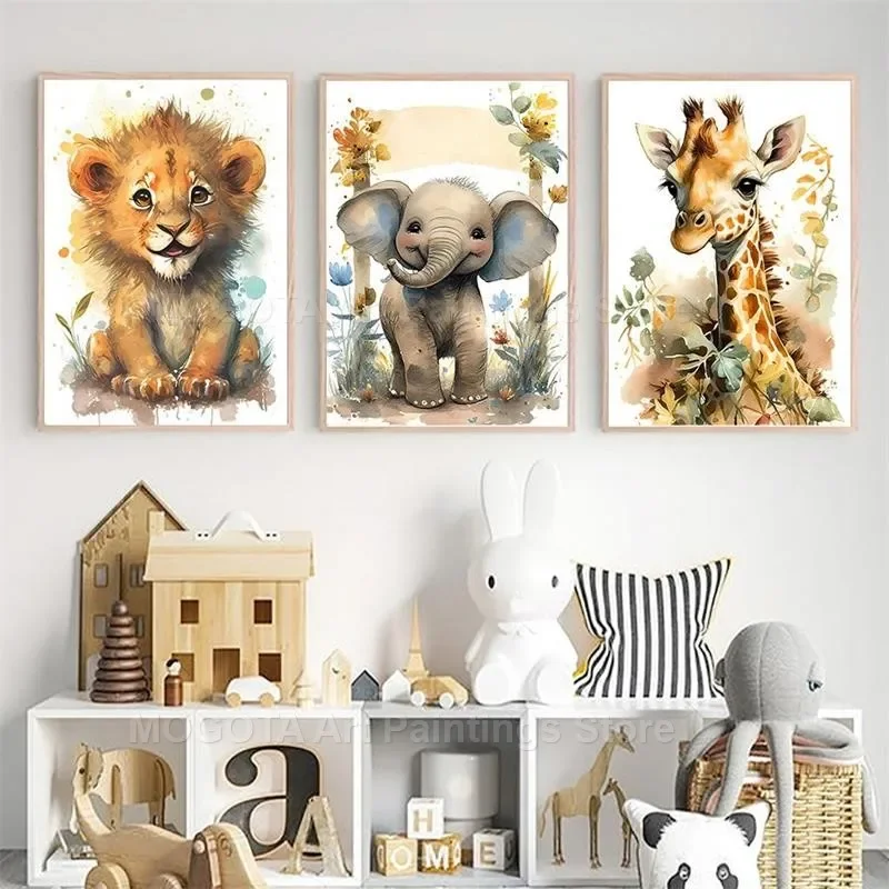 Aquarelle Lion girafe tigre él - Baby Nursery Giraffe avis et prix