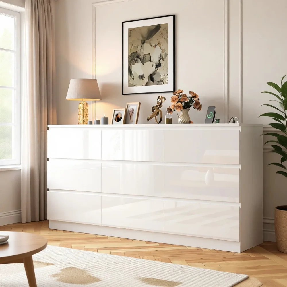 Grande commode à 9 tiroirs de  - Drawer Dresser White avis et prix