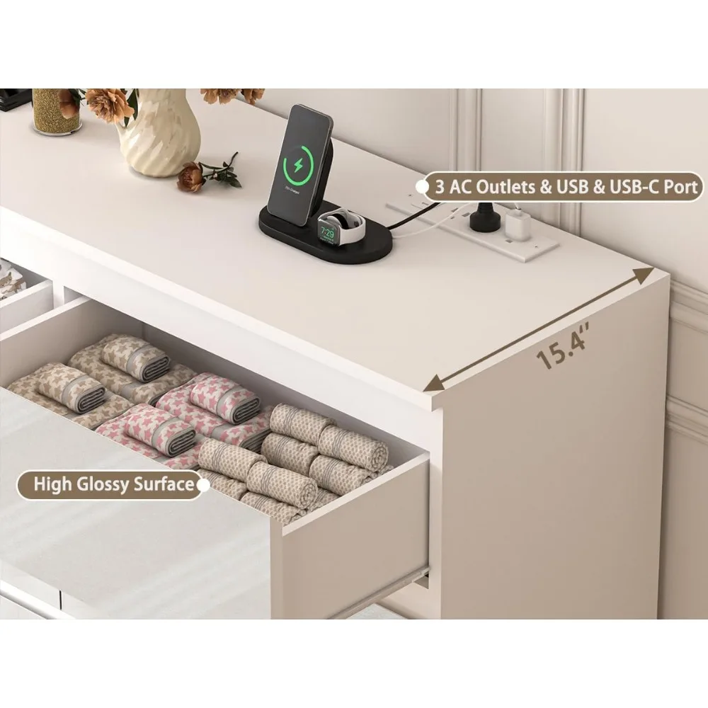 Grande commode à 9 tiroirs de  - Drawer Dresser White avis et prix