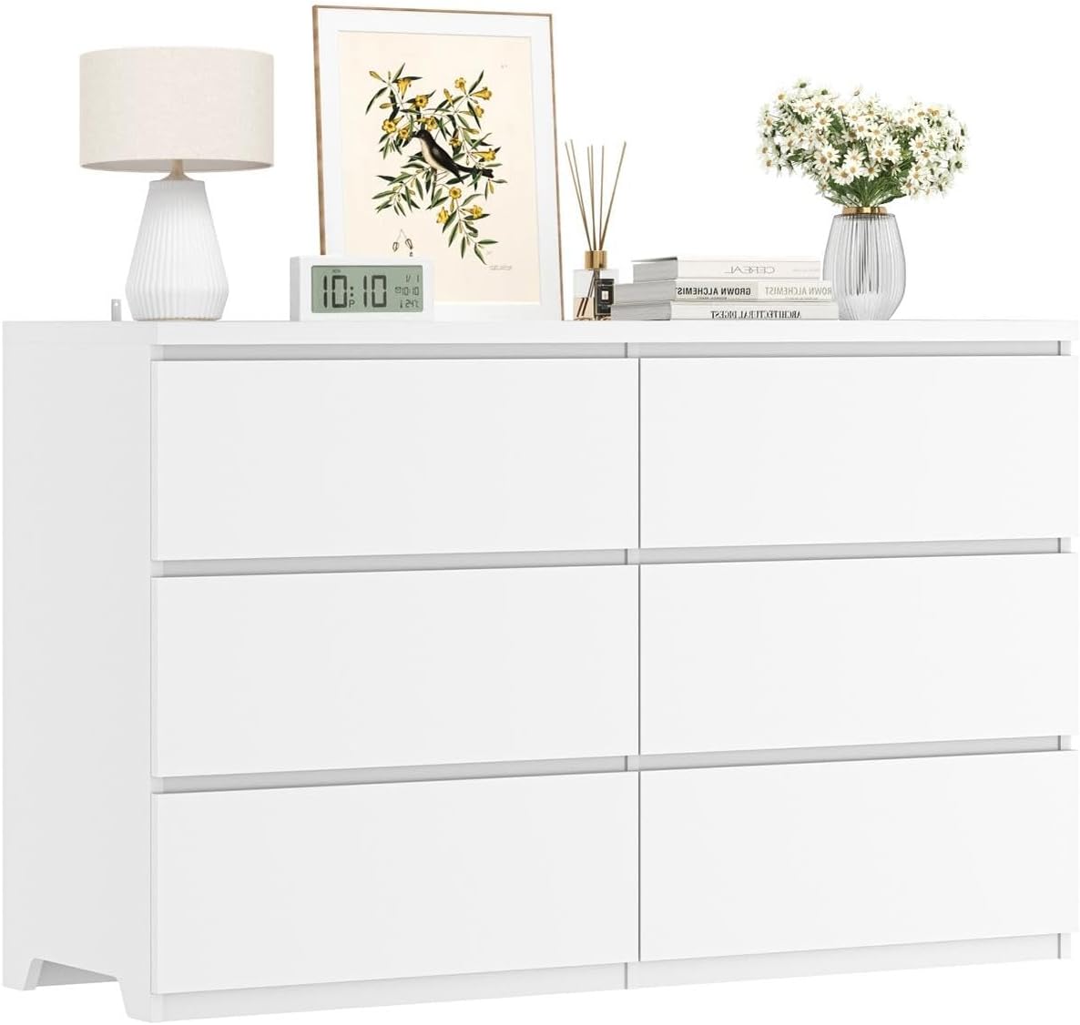 Commode à 6 tiroirs en bois bl - Drawer Dresser White avis et prix