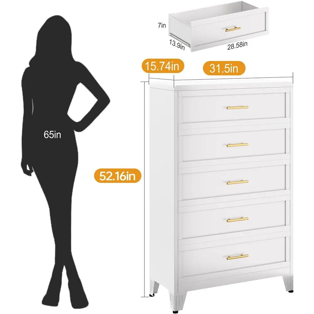 Commode de chambre à coucher à - Drawer Dresser White avis et prix