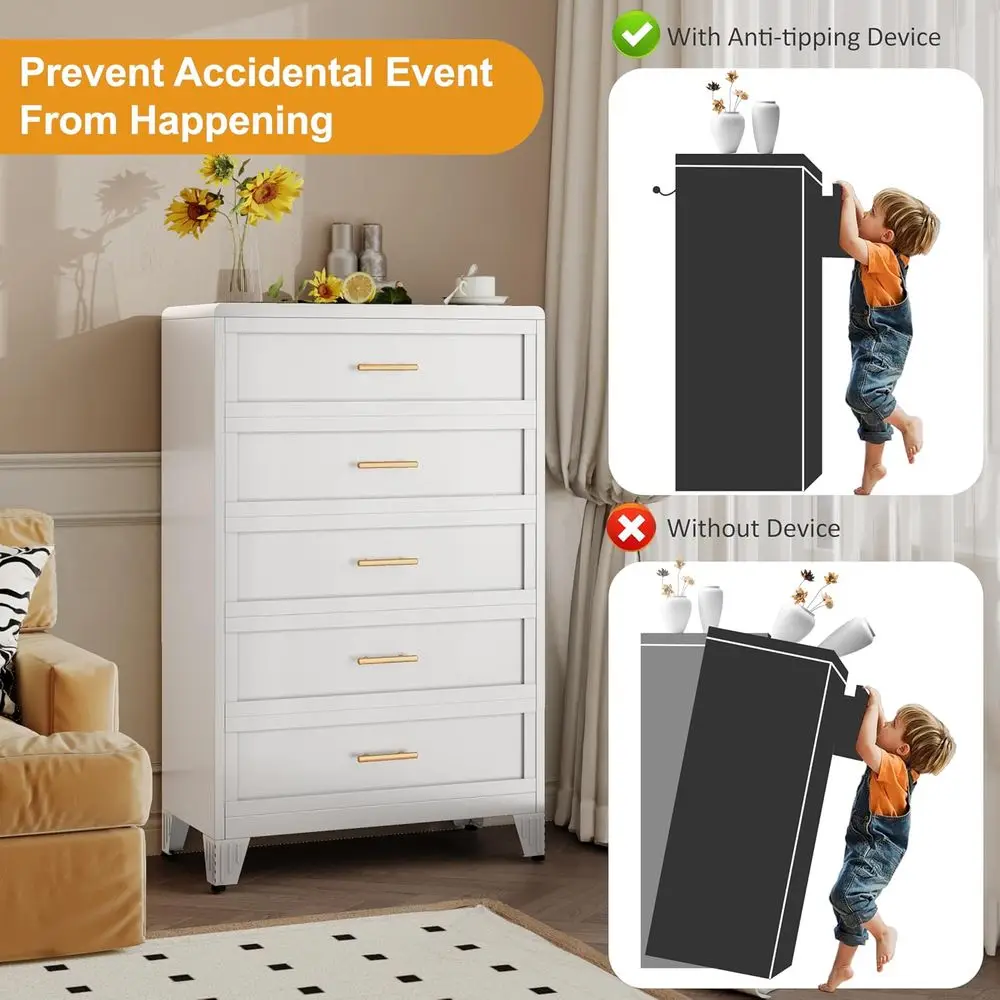 Commode de chambre à coucher à - Drawer Dresser White avis et prix