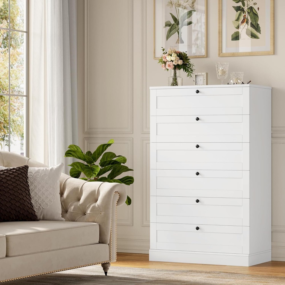 Commode blanche exquise à 6 ti - Drawer Dresser White avis et prix