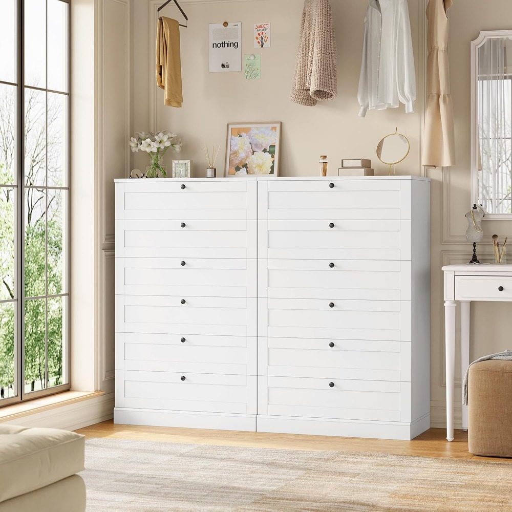 Commode blanche exquise à 6 ti - Drawer Dresser White avis et prix