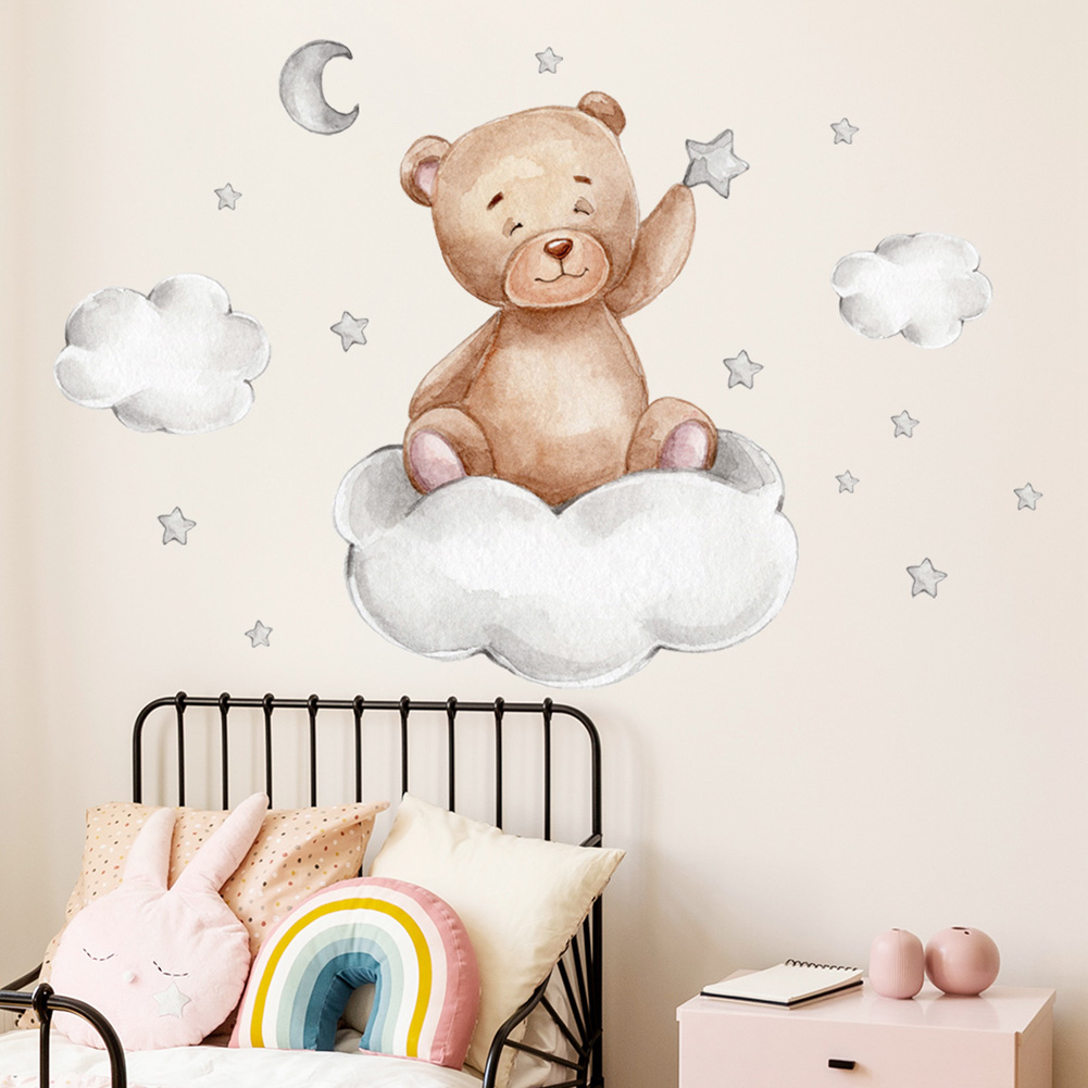 Autocollants muraux ours, lune - Baby Nursery Mural Wallpaper avis et prix