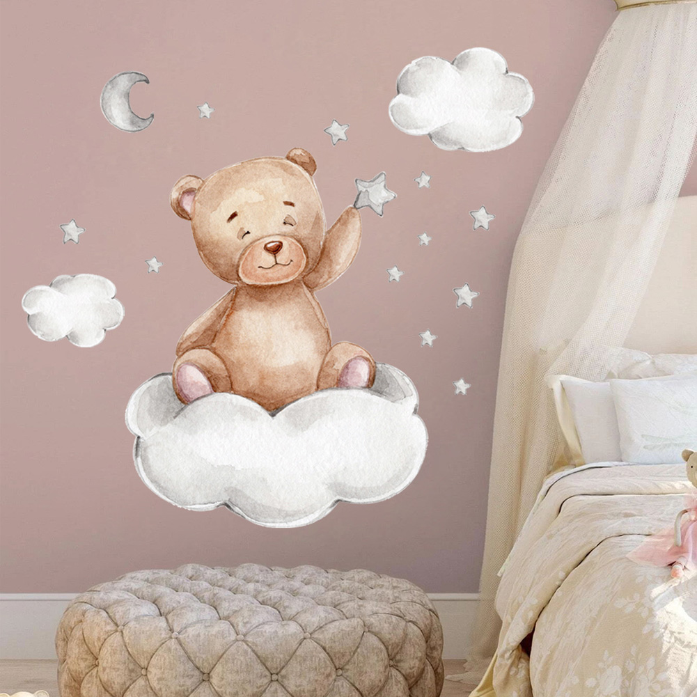 Autocollants muraux ours, lune - Baby Nursery Mural Wallpaper avis et prix