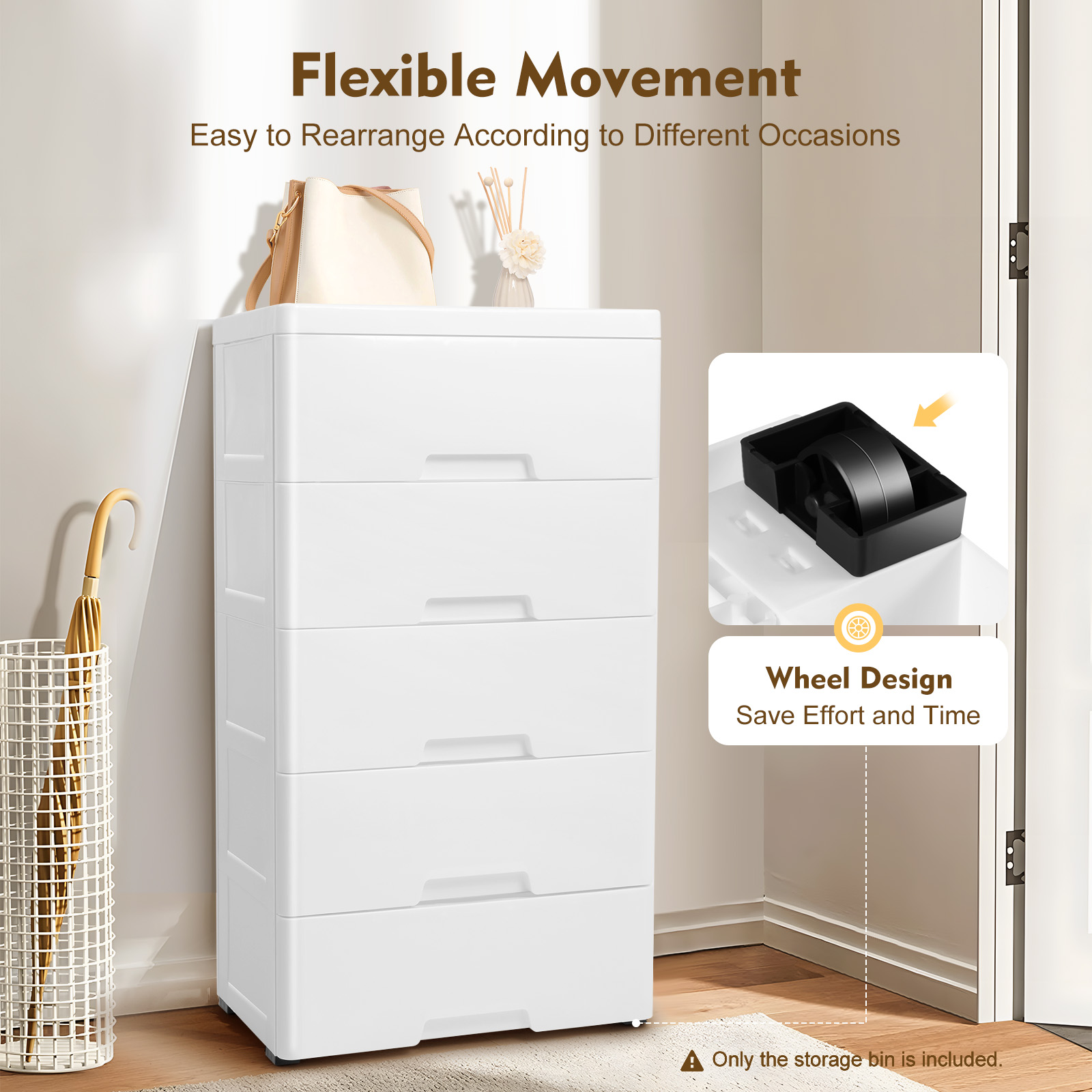Armoire de rangement à 5 nivea - Drawer Dresser White avis et prix